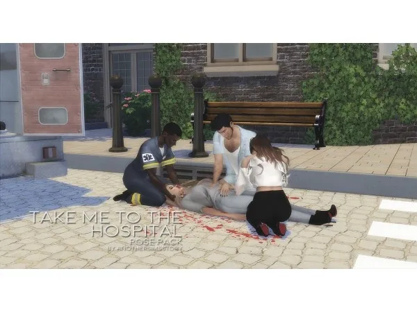 Alpha [AnotherSimsStory] Take me to the Hospital Pose Pack - The Sims 4 Custom Content