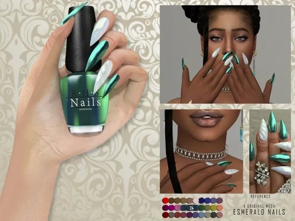 Alpha ESMERALD NAILS - The Sims 4 Custom Content