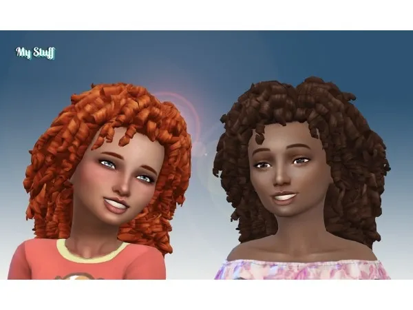 Maxis Match Long Tight Curls for Girls by zurkdesign - The Sims 4 Custom Content