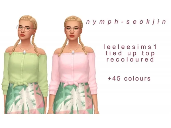 Maxis Match Tied Up Top seokjin by nymph - The Sims 4 Custom Content