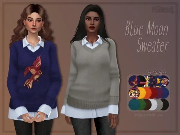 Alpha Trillyke Blue Moon Sweater - The Sims 4 Custom Content