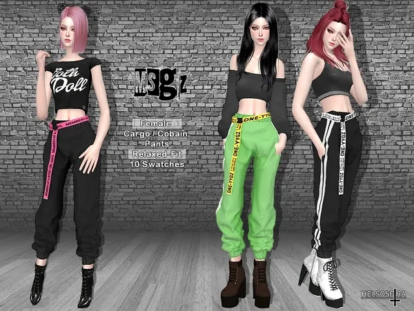 Alpha MSGZ Cuffed Cargo Pants - The Sims 4 Custom Content