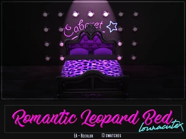 Alpha Romantic Leopard Bed Lounacutex - The Sims 4 Custom Content