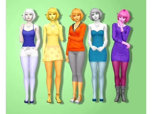 Maxis Match BASIC BASE GAME TIGHTS IN NOODLES SORBETS by dcwnandout - The Sims 4 Custom Content