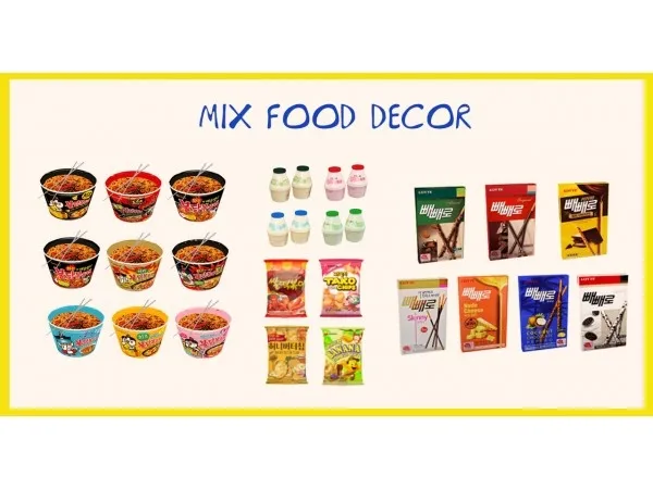 Alpha MIX FOOD S4CC CLUTTER by cherryonkpop - The Sims 4 Custom Content