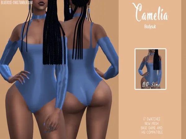 Alpha BR sims Camelia Bodysuit by bluerose-sims - The Sims 4 Custom Content