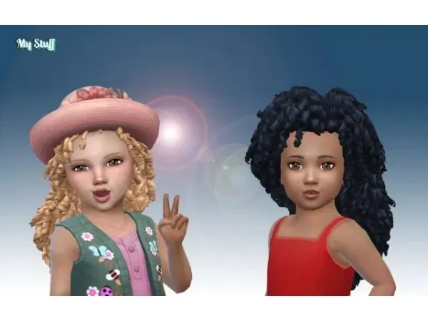 Maxis Match Long Tight Curls for Toddlers by - The Sims 4 Custom Content