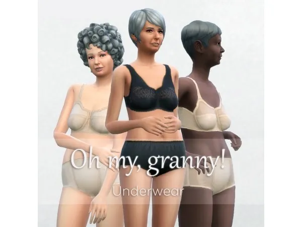 Maxis Match Oh My Granny TS32 to underwear by Lyralei - The Sims 4 Custom Content