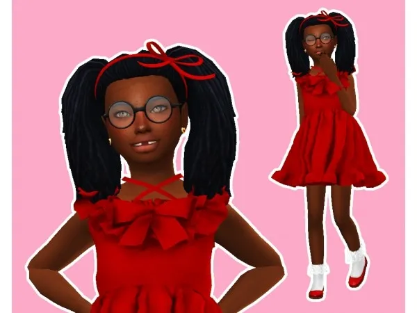 Alpha Pint black girl by QwertySims Edit and Child Conversion by hbcu - The Sims 4 Custom Content