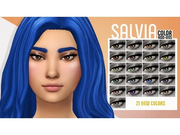 Maxis Match SALVIA add ons new colors sectoral heterochromia by viiavi - The Sims 4 Custom Content