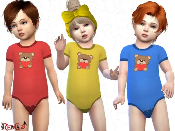 Maxis Match Unisex Bear Bodysuit for Toddlers - The Sims 4 Custom Content