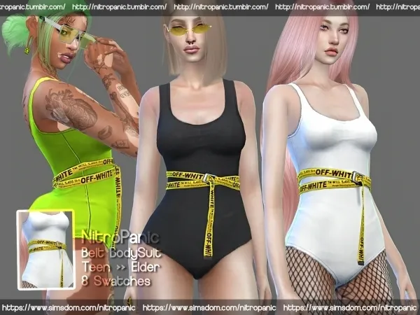 Alpha Belt Bodysuit - The Sims 4 Custom Content