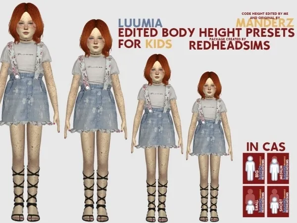 Mix EDITED BODY HEIGHT PRESETS FOR KIDS - The Sims 4 Custom Content