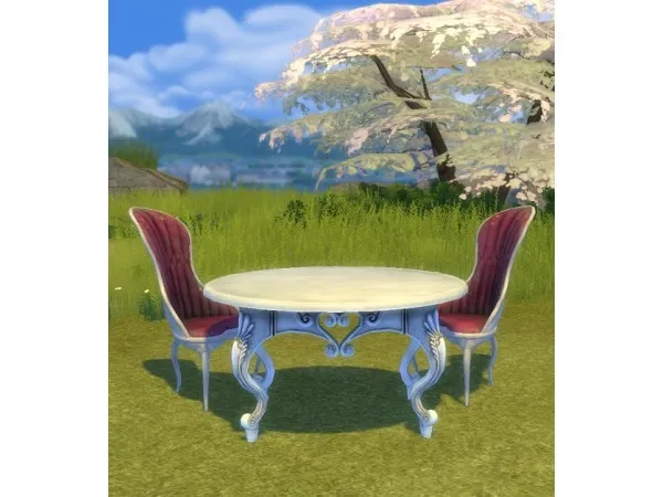 Maxis Match AMR Eat Me Table and Queens Chair by biguglyhag - The Sims 4 Custom Content