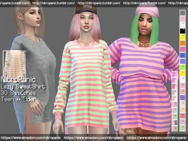 Alpha Lazy SweatShirt (FullBody) by nitropanic - The Sims 4 Custom Content