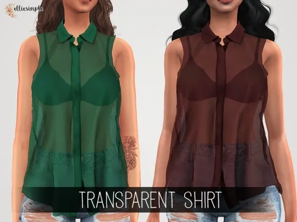 Alpha Elliesimple Transparent Shirt by elliesimple - The Sims 4 Custom Content