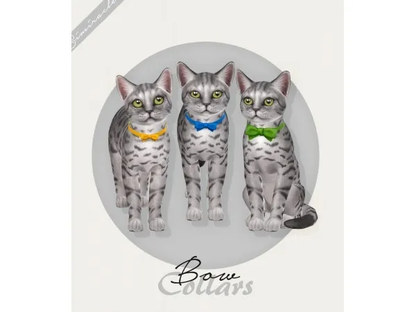 Alpha Bow Collars For Cats Reupload by simiracle - The Sims 4 Custom Content