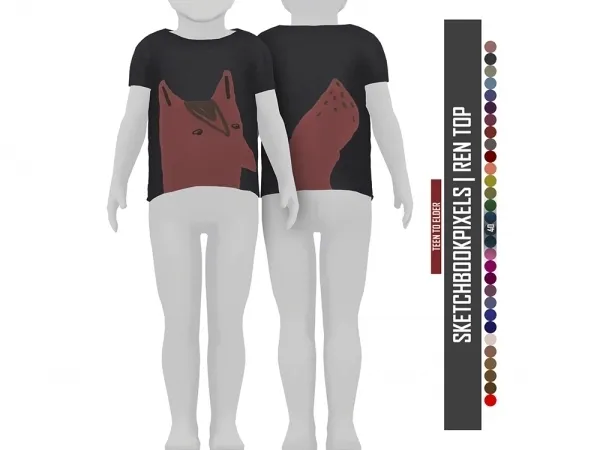 Alpha SKETCHBOOKPIXELS REN TOP - The Sims 4 Custom Content