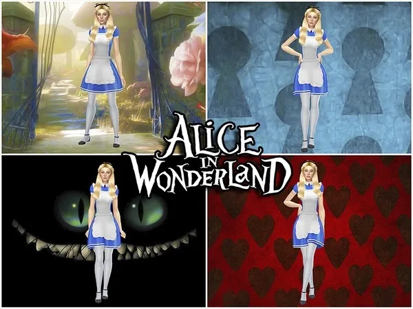 Mix Alice in Wonderland CAS Backgrounds - The Sims 4 Custom Content