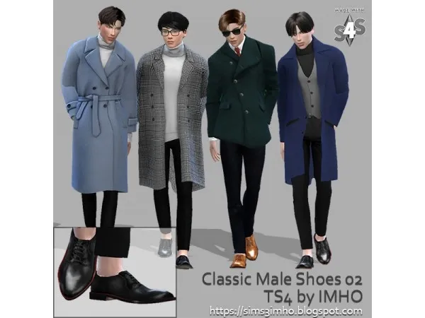 Alpha Classic Male Shoes 02 by simsfinds - The Sims 4 Custom Content