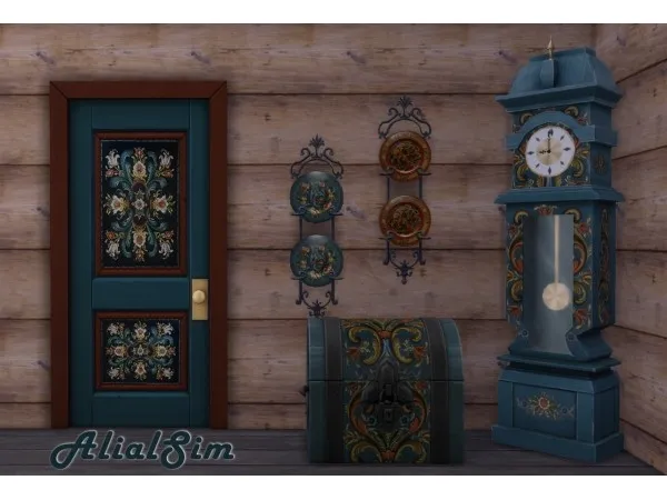 Maxis Match Norwegian Rosemaling by simsfinds - The Sims 4 Custom Content