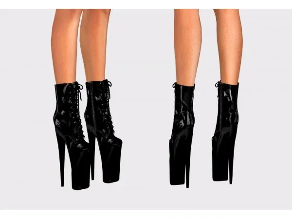 Alpha Pleaser Womens BEYOND 1020 Lace Up Ankle Boots by zvlaaa - The Sims 4 Custom Content