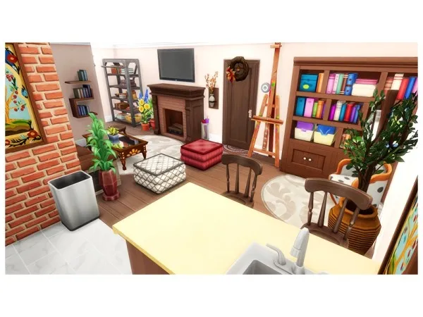 Alpha Small fall apartment by pxelplants - The Sims 4 Custom Content