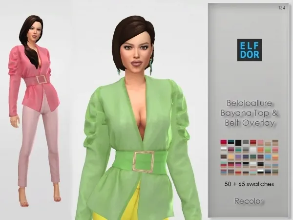 Alpha Belaloallure Bayana Top RC Belt Overlay - The Sims 4 Custom Content