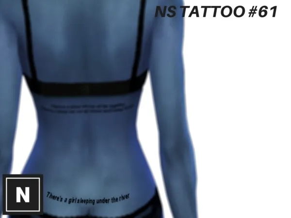 NS tattoo 61 Quote set 5 Lower Back - The Sims 4 Custom Content