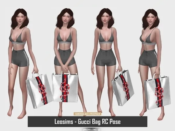 Alpha Posepack Guccibag by ruchellsims - The Sims 4 Custom Content