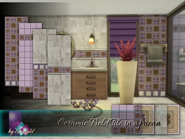 Alpha Ceramic Field Tile in african - The Sims 4 Custom Content