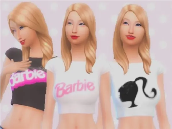 Alpha Barbie Girl Crop Top - The Sims 4 Custom Content