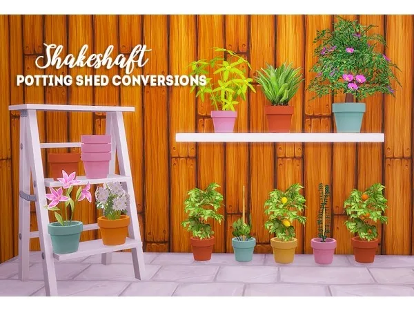 Maxis Match Shakeshaft potting shed conversions cherie by lina - The Sims 4 Custom Content