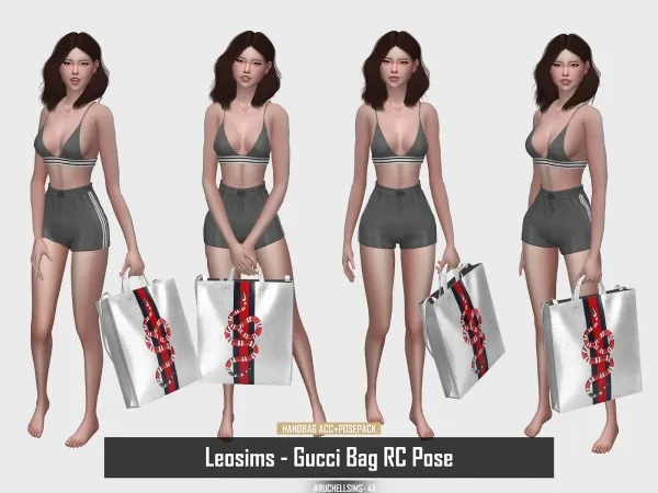 Alpha POSEPACK GUCCI BAG by ruchellsims - The Sims 4 Custom Content