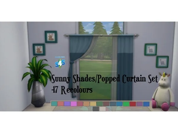 Maxis Match Curtain SET Popped Colour and Sunny Shades 17 Colours by wendy35pearly - The Sims 4 Custom Content