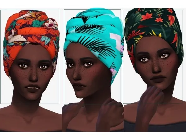 Maxis Match Tropical Headscarf Recolor by sagittariahx - The Sims 4 Custom Content