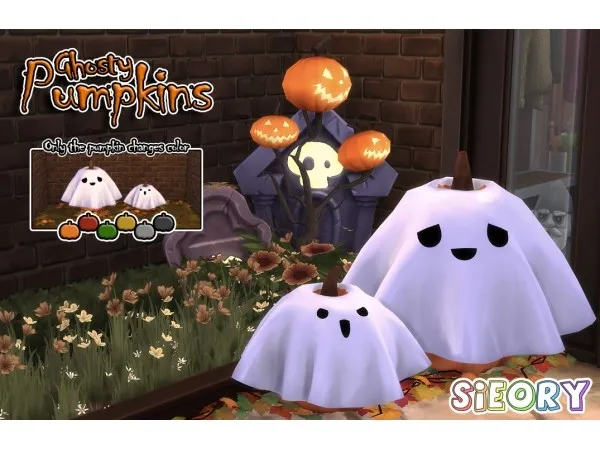 Maxis Match Ghosty Pumpkins by sieory - The Sims 4 Custom Content