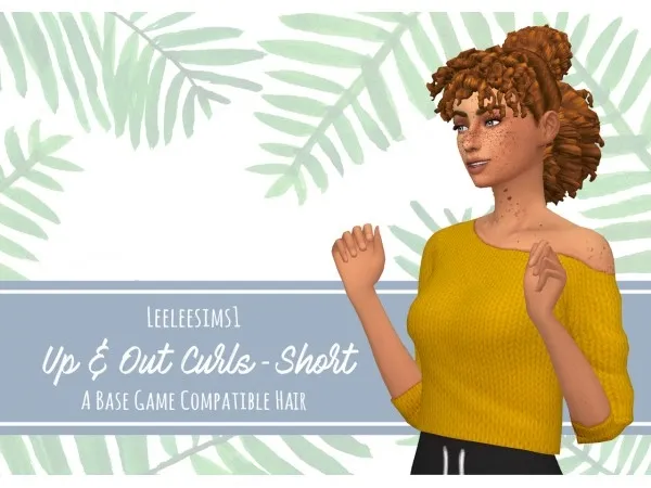 Maxis Match Up Out Curls Short by leeleesims1 - The Sims 4 Custom Content