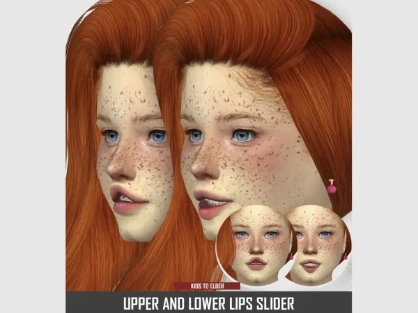 Mix UPPER AND LOWER LIPS SLIDER KIDS by redheadsims - The Sims 4 Custom Content