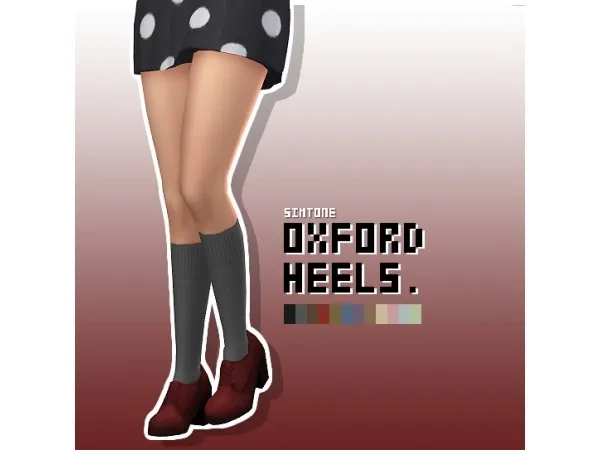 Maxis Match OXFORD heels by simtone - The Sims 4 Custom Content