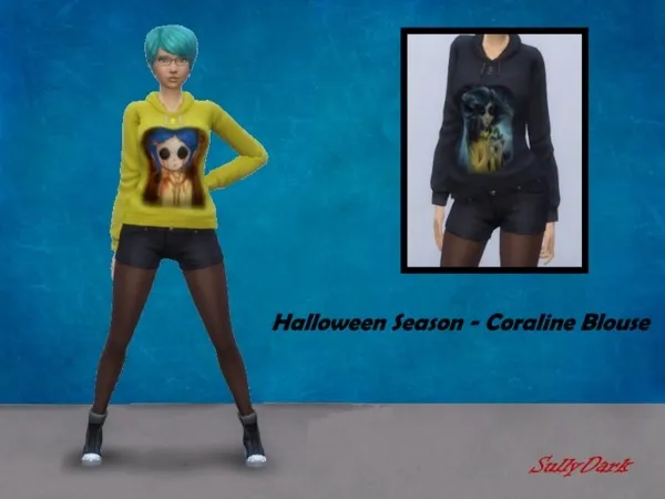 Alpha Coraline Blouse - The Sims 4 Custom Content