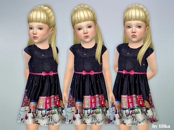 Alpha Printed House Scene Dress - The Sims 4 Custom Content