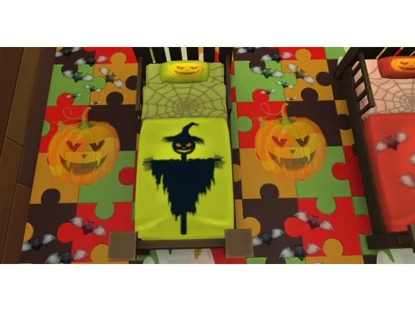 Maxis Match [Toddlers]Halloween Bed by simsfinds - The Sims 4 Custom Content
