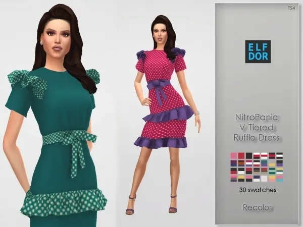 Alpha NitroPanic V Tiered Ruffle Dress RC - The Sims 4 Custom Content