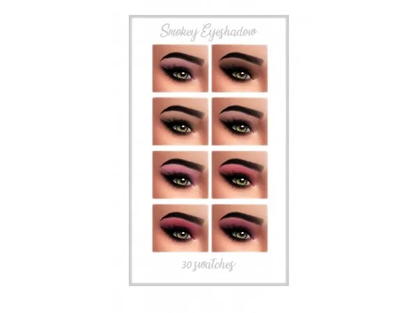 Alpha SMOKEY EYESHADOW 30 swatches - The Sims 4 Custom Content