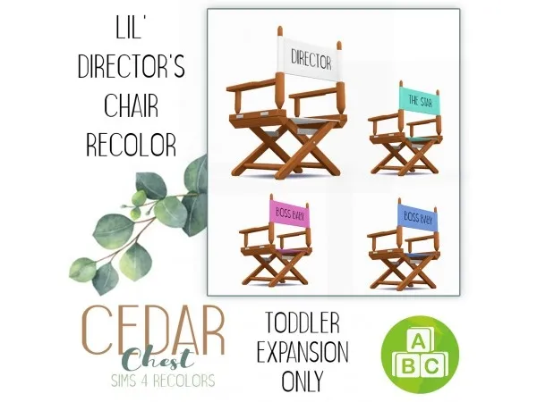 Maxis Match The lil directors Chair cedar chest by the - The Sims 4 Custom Content