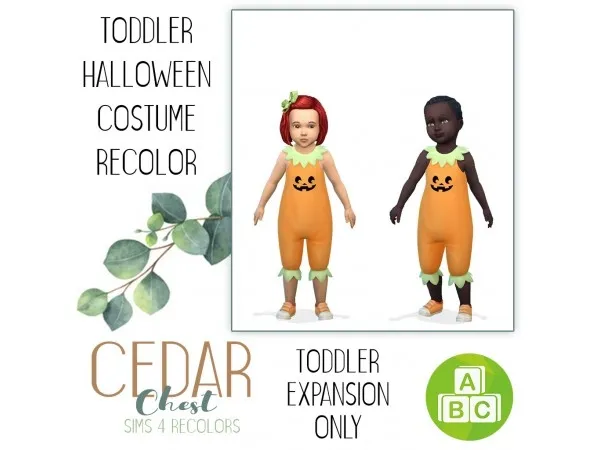 Maxis Match The Sweetest Little Pumpkin Costume for Halloween cedar chest by the - The Sims 4 Custom Content