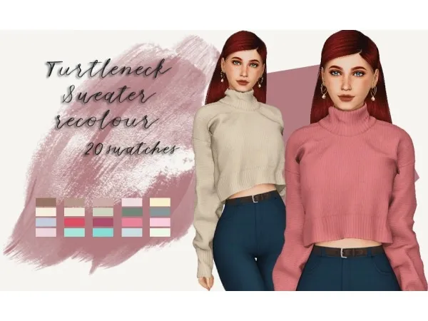 Alpha Elliesimple Turtleneck Sweater by larsgofman - The Sims 4 Custom Content