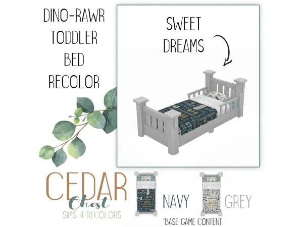 Maxis Match Dinosaur themed Bedding cedar chest by the - The Sims 4 Custom Content