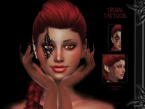 Alpha [Suzue] Tribal Tattoos - The Sims 4 Custom Content